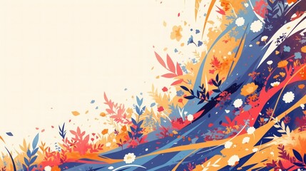 Obraz premium Abstract Floral Pattern with Vibrant Colors