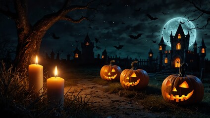 halloween background with pumpkin