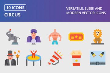 Circus Flat Icon Set