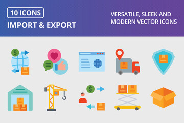 Import And Export Flat Icon Set