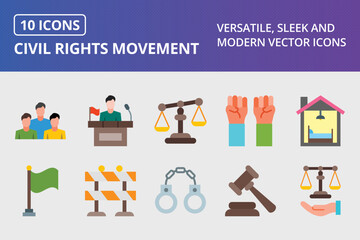 Civil Rights Movement Flat Icon Design
