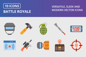Battle Royale Flat Icon Set