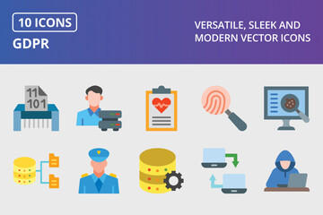 GDPR Flat Icon Set