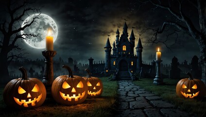 halloween background with pumpkin