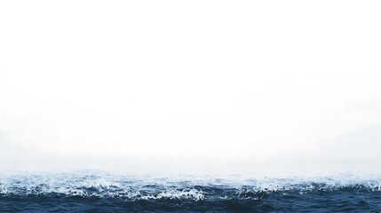 Fototapeta premium Blue Ocean Waves Crashing Under a White Sky