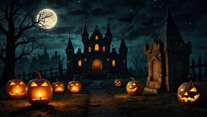 halloween night scene