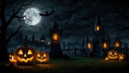 halloween background with pumpkin