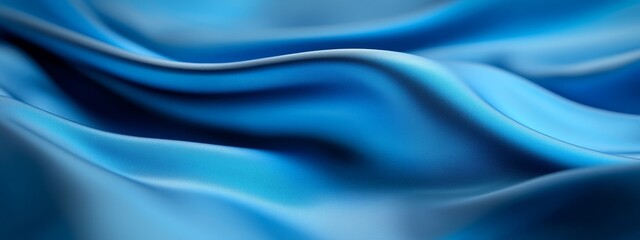 Obraz premium A tight shot of a blue fabric featuring a wavy pattern at its upper and lower edges