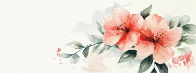 Fototapeta premium Floral watercolor greeting card