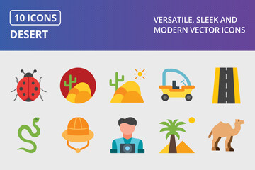 Desert Flat Icon Set