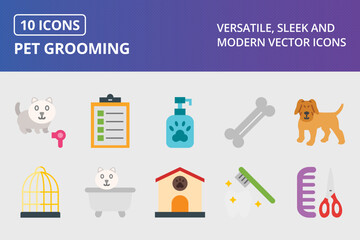 Grooming Flat Icon Set