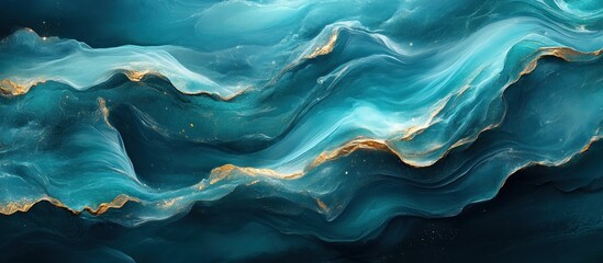 Abstract Blue and Gold Swirls
