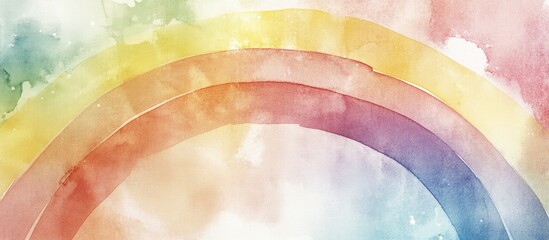 Neutral colored watercolor rainbows