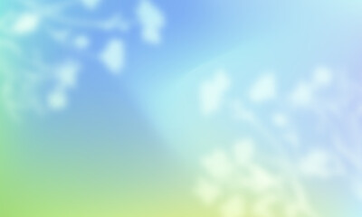 Obraz premium Beautiful background with vibrant gradient and colorful floral shadows. Abstract banner with overlay effect blurred plants