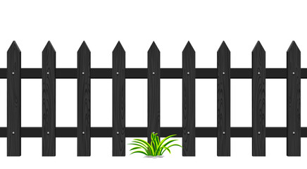 wooden fence on the white background	
