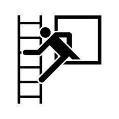 ISO emergency and first aid safety signs_emergency window with escape ladder symbol only