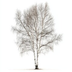 Obraz premium A tree with no leaves is standing alone in a field