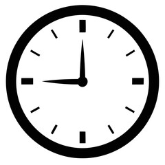 a simple, black and white analog clock face. The clock shows the time as 10:10. The hour hand is pointing at the 10, and the minute hand is pointing at the 2, which represents 10 minutes past the hour