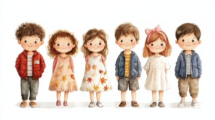 Joyful Gathering of Diverse Children in Spring