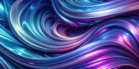 Obraz premium Abstract metallic swirl pattern in blue and purple hues