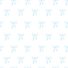 PrintSeamless vector pattern with blue bows on a white background