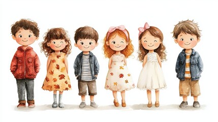 Joyful Gathering of Diverse Children in Spring