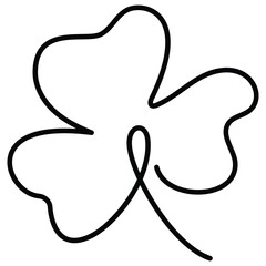Three-leaf Clover. This vector icon represents a three-leaf clover and can be used in various design projects related to nature, plants, or themes involving the three-leaf clover.