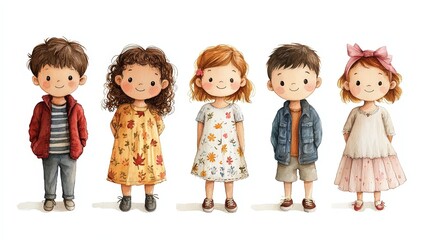 Joyful Gathering of Diverse Children in Spring