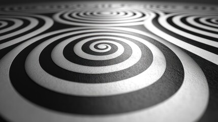 Fototapeta premium Abstract Black and White Spiral Pattern