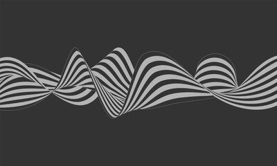 Fototapeta premium The composition of light wavy lines on a dark background. Template for posters, covers, packaging, postcards, textures and backgrounds