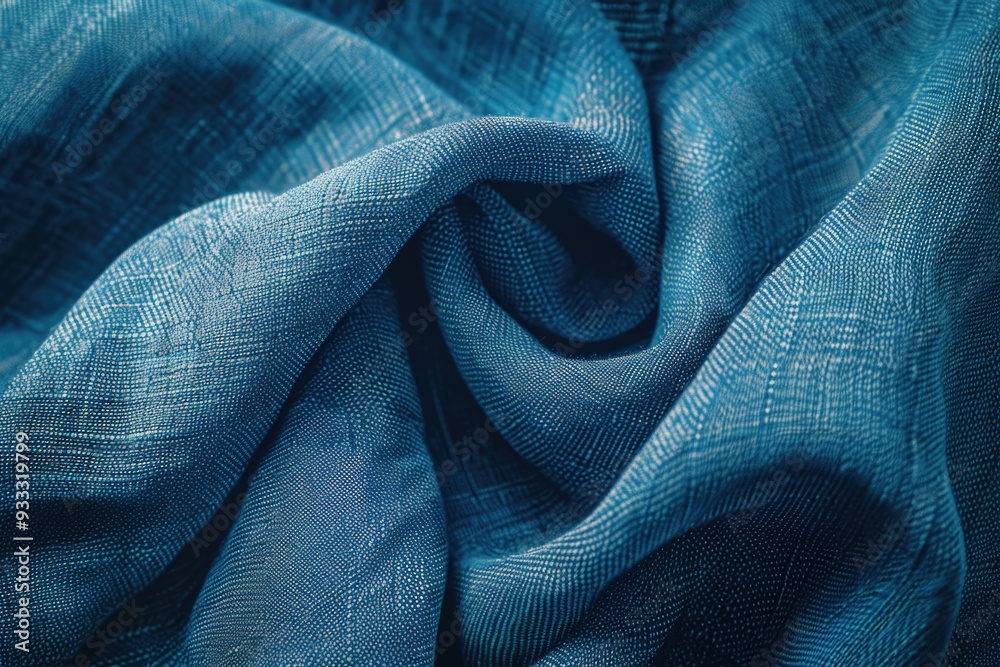 Aufkleber a close-up shot of a blue fabric with intricate texture and pattern