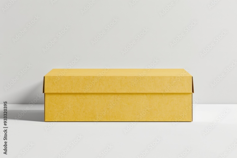 Poster a simple yellow box sitting on a white background, ready for use in various designs