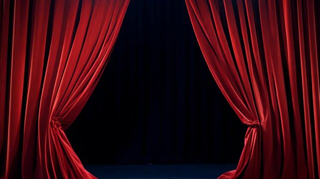 red curtain with a spotlight