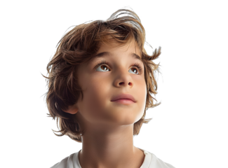 [Transparent Background PNG]Young Boy Looking Up