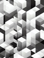Obraz premium Abstract geometric pattern with black and white cubes.