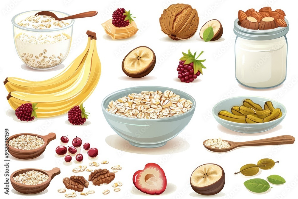 Poster A table with multiple food items