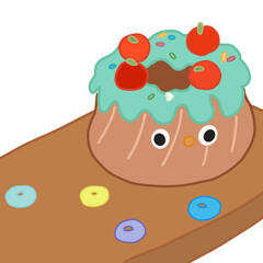 Cute dessert, foods, breakfast