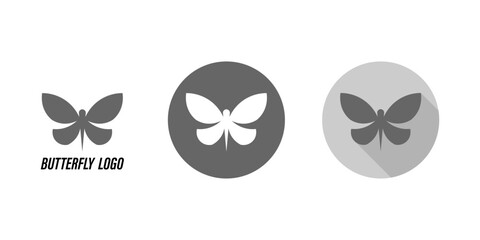 butterfly icon logo in flat design suitable for many object