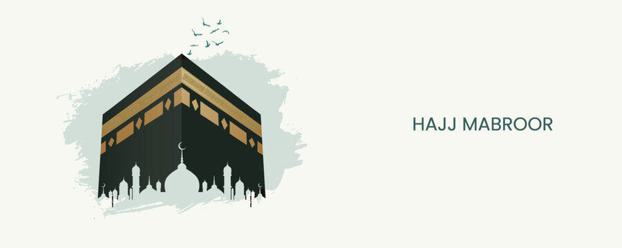 Hajj Mabrour creative concept. happy hajj mubarak.