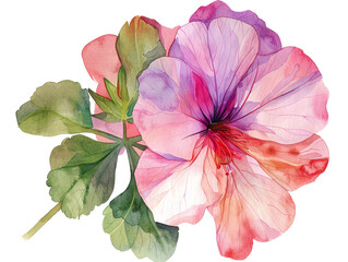 A beautifully painted watercolor flower with delicate petals and vibrant colors, perfect for decoration or design inspiration.