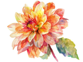 Vibrant watercolor flower showcasing dynamic colors and intricate petals, perfect for artistic design and nature-themed projects.