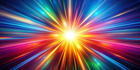 Obraz premium Abstract light burst with vibrant colors and dynamic movement , light burst, abstract, vibrant, colors, dynamic, movement, energy