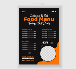 Modern Delicious Food Menu Design Restaurant Food Menu Food Flyer Design
