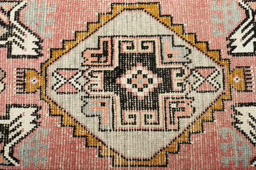 Textures and patterns in color from woven carpets