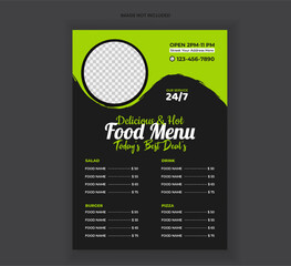 Modern Delicious Food Menu Design Restaurant Food Menu Food Flyer Design

