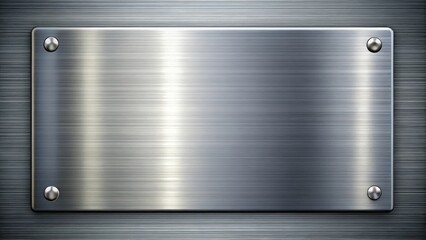A sleek brushed metal plate for industrial or modern design, metal, brushed, shiny, reflective, industrial, modern, aluminum