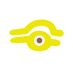 Cute ancient Egypt composition, postcard with funny hand drawn doodle god Ra eye symbol, icon. Old civilization, desert nature t shirt print, cover, template