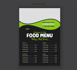 Modern Delicious Food Menu Design Restaurant Food Menu Food Flyer Design
