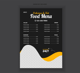 Modern Delicious Food Menu Design Restaurant Food Menu Food Flyer Design
