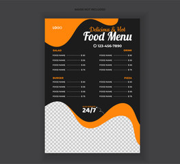 Modern Delicious Food Menu Design Restaurant Food Menu Food Flyer Design
